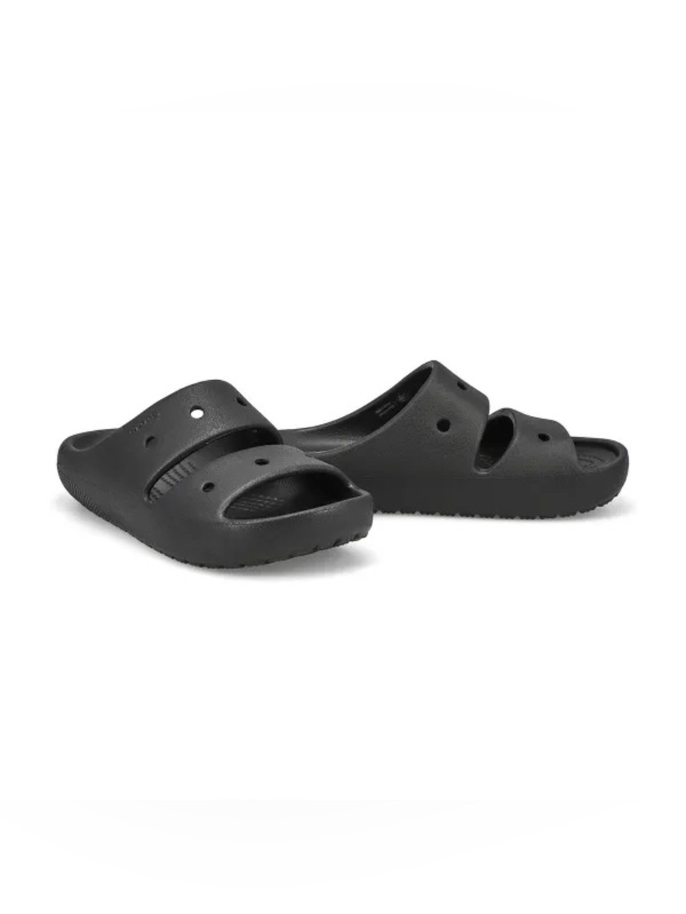 Crocs kids classic slide sandals size 13 black double strap rubber shoes